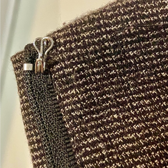 LE CHATEAU Vintage Midi Skirt Brown Leather Belt Design Lined Preppy Corpcore - Picture 6 of 13